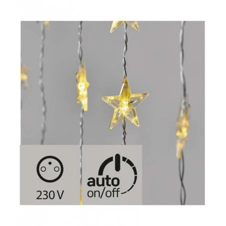 Oswietlenie-choinkowe - lampki świąteczne kurtyna migające gwiazdki 30xled ciepłe światło ip44 timer dcgw01 emos 