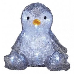 Dekoracje-swiateczne-led - dekoracja świąteczna pingwinek led na baterie 3xaa zimna biel timer dcfc09 emos