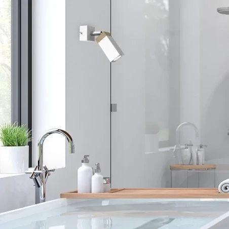 Kinkiety-do-salonu - kinkiet z elementami drewna 1xgu10 mini solo mlp7478 eko-light 