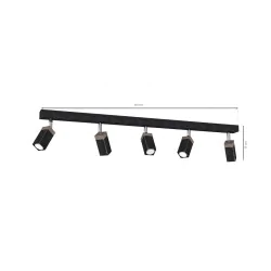 Lampy-sufitowe - listwa oświetleniowa na 5 żarówek gu10 mini 60cm solo mlp7474 eko-light 