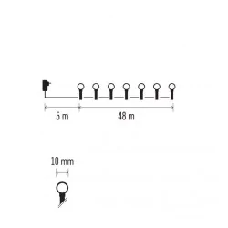 Oswietlenie - światełka choinkowe cherry 480xled 48m ciepła biel zielony przewód ip20 d5aw05  emos 