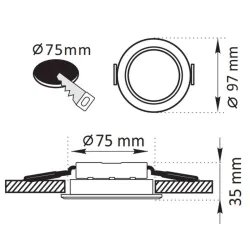 Lampy-sufitowe - oczko sufitowe podtynkowe z dodatkowym pierścieniem led 4,8w 4000k zoe 321176 polux 