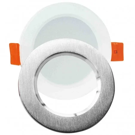 Oprawy-sufitowe-stale - srebrna oprawa podtynkowa led o mocy 4,8w 4000k zoe 321183 polux 