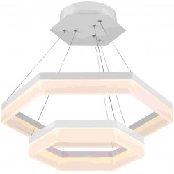 Lampy-sufitowe - lampa wisząca sześciokątna led o mocy 100w 3000k luna 306647 polux