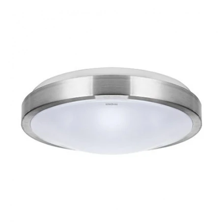 Plafony - okrągła plafoniera led ze srebrną obudową 26cm 12w 4000k alex 03562 ideus 