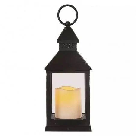 Dekoracje-swiateczne-led - lampion led świeczka czarna latarenka 24cm vintage dclv02 emos 
