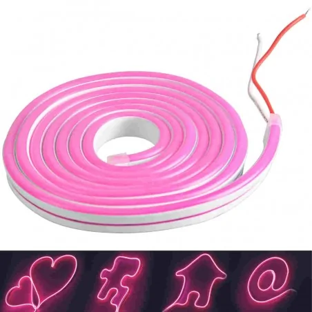 Tasmy-led - led-owa taśma nonowy róż 12v 17w 2m ip65 neon 315007 polux 