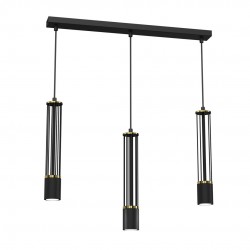 Lampy-sufitowe - czarna lampa wisząca metalowa 3xgu10 estilo mlp8411 eko-light