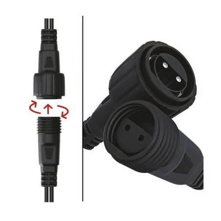 Przedluzacze-elektryczne - rozdzielacz do oświetlenia świątecznego łączonego standard czarny 0,5m ip44 d1zb03 emos 