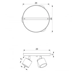 Plafony - biały plafon z metalu o ruchomych kloszach 3xgx53 dixie mlp7597 eko-light 