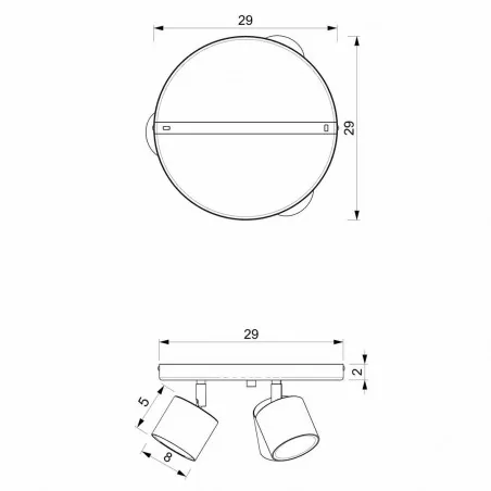 Plafony - biały plafon z metalu o ruchomych kloszach 3xgx53 dixie mlp7597 eko-light 