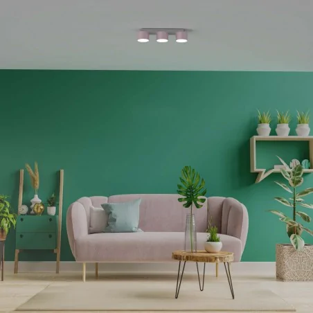 Lampy-sufitowe - lampa sufitowa różowo - biała 3xgx53 dixie mlp7555 eko-light 