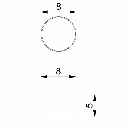 Lampy-sufitowe - tuba oświetleniowa czarna 8cm 1xgx53 dixie mlp7543 eko-light 