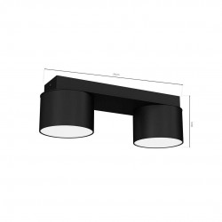 Lampy-sufitowe - czarna lampa sufitowa z metalu  2xgx53 dixie mlp7544 eko-light 