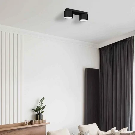 Lampy-sufitowe - czarna lampa sufitowa z metalu  2xgx53 dixie mlp7544 eko-light 