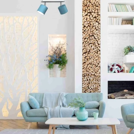 Lampy-sufitowe - niebiesko-biała lampa sufitowa listwa 24cm 2xgx53 dixie mlp7605 eko-light 