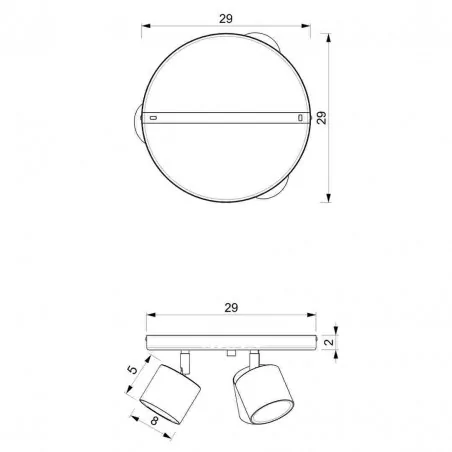 Lampy-sufitowe - okrągła lampa sufitowa biało-niebieska 3xgx53 dixie mlp7607 eko-light 