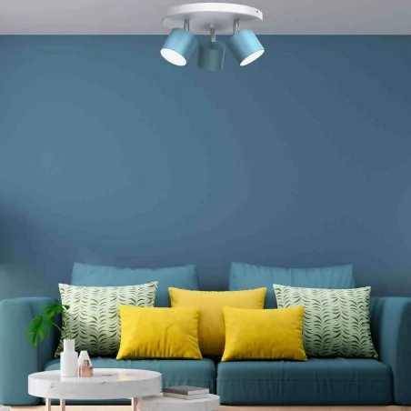 Lampy-sufitowe - okrągła lampa sufitowa biało-niebieska 3xgx53 dixie mlp7607 eko-light 