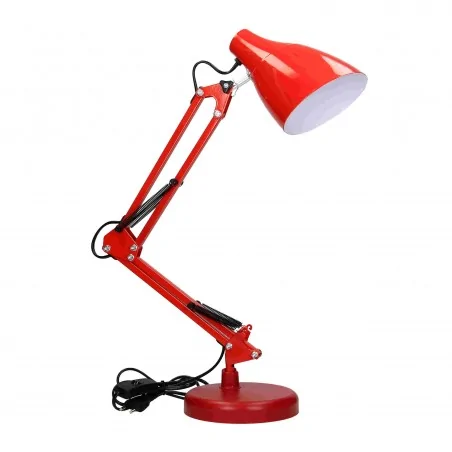 Lampki-biurkowe - czerwona lampa biurkowa z metalu składana e27 60w dian dl-1/r orno 