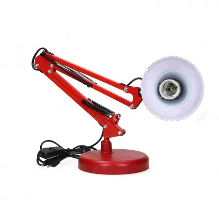 Lampki-biurkowe - czerwona lampa biurkowa z metalu składana e27 60w dian dl-1/r orno 