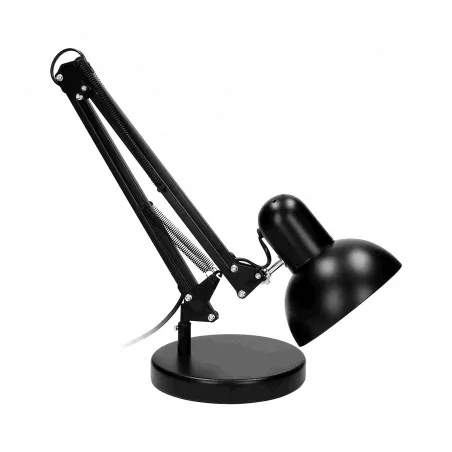Lampki-biurkowe - czarna lampka kreślarska składana z metalu 1xe27 60w deon dl-2/b orno 