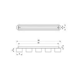 Lampy-sufitowe - długa lampa sufitowa - listwa 60cm 5xgx53 dixie mlp7557 eko-light 