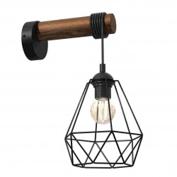 Lampy-sufitowe - kinkiet industrialny drewniano-metalowy 1xe27 60w acero mlp7886 eko-light