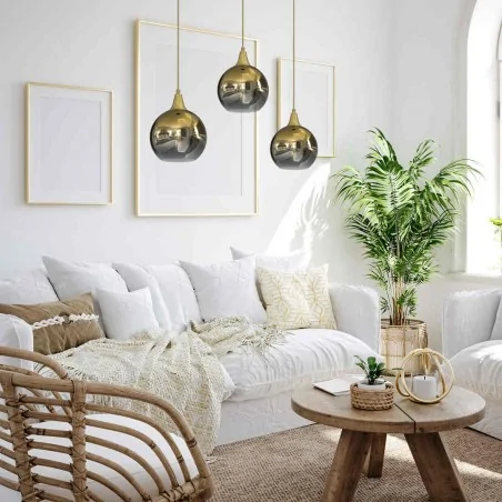 Lampy-sufitowe - efektowna lampa wisząca złota 3xe27 monte mlp8402 eko-light 