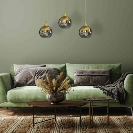 Lampy-sufitowe - efektowna lampa wisząca złota 3xe27 monte mlp8402 eko-light 