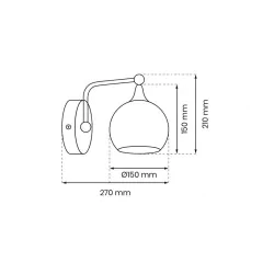 Kinkiety-do-salonu - kinkiet srebrny o dymionym kloszu 1xe27 60w monte mlp8319 eko-light 