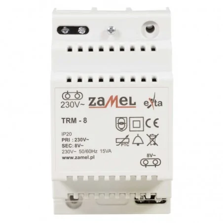 Transformatory - transformator do zasilania dzwonków natynkowy/th35 trm-8 zamel 