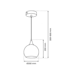 Lampy-sufitowe - złota lampa wisząca szklana 1xe27 60w monte mlp8400 eko-light 