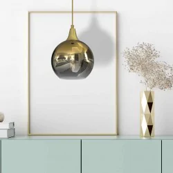 Lampy-sufitowe - złota lampa wisząca szklana 1xe27 60w monte mlp8400 eko-light 