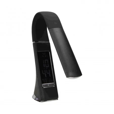 Lampki-biurkowe - czarna lampka biurkowa z budzikiem, led 5w 300lm, 4000k, dolomit or-lb-1533/b orno 