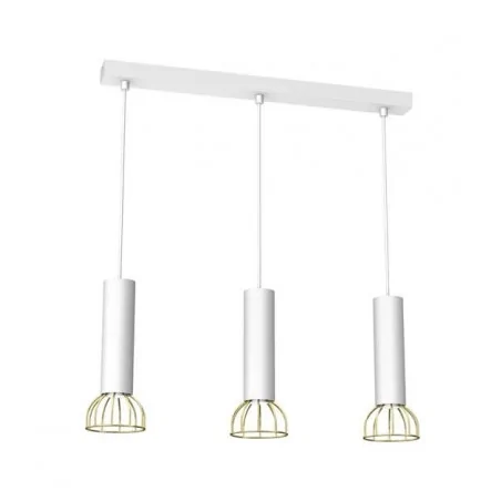 Lampy-sufitowe - potrójna lampa wisząca biało-złota 3xgu10 mini dante mlp7255 eko-light 