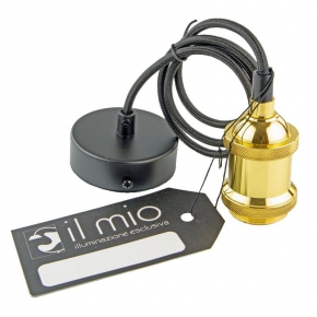 Lampy-sufitowe - oprawa oświetleniowa złota typu zwis il mio nola e27 patyna 