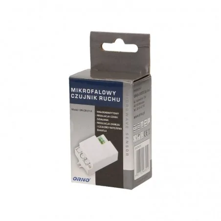 Elektroniczne-czujniki-ruchu - mały czujnik ruchu mikrofalowy mini, 360/180st. ip20 1200w or-cr-214 orno 