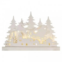 Dekoracje-swiateczne-led - biała dekoracja świąteczna led w kształcie wioski 3d ciepłe światło 2xaa timer dcww30 emos