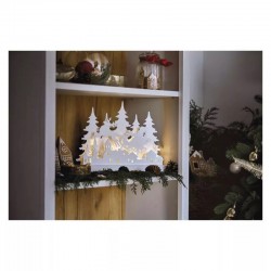 Dekoracje-swiateczne-led - biała dekoracja świąteczna led w kształcie wioski 3d ciepłe światło 2xaa timer dcww30 emos 