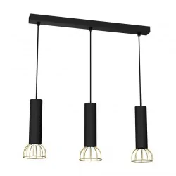 Lampy-sufitowe - czarna lampa wisząca - listwa 60cm 3xgu10 mini dante mlp7249 eko-light