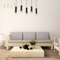 Lampy-sufitowe - pięciopunktowa lampa wisząca czarno-złota 5xgu10 mini dante mlp7250 eko-light 