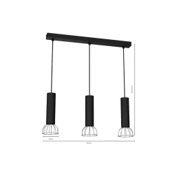 Lampy-sufitowe - nowoczesne oświetlenie wiszące czarne 3xgu10 mini dante mlp7360 eko-light 