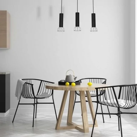 Lampy-sufitowe - nowoczesne oświetlenie wiszące czarne 3xgu10 mini dante mlp7360 eko-light 