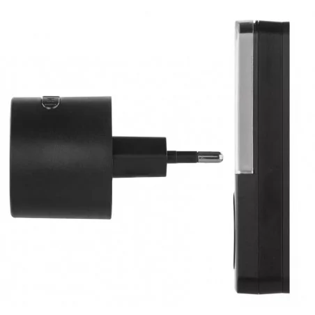 Dzwonki-do-drzwi-bezprzewodowe - p5734b dzwonek bezprzewodowy do drzwi z sygnalizacją optyczną czarny ip65 10 melodii 230v ac emos 