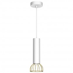 Lampy-sufitowe - metalowa lampa wisząca biało-złota 1xgu10 mini dante mlp7254 eko-light