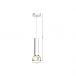 Lampy-sufitowe - metalowa lampa wisząca biało-złota 1xgu10 mini dante mlp7254 eko-light 