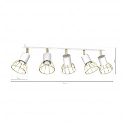 Lampy-sufitowe - nowoczesna lampa sufitowa biało-złota 5xgu10 mini dante mlp7253 eko-light 