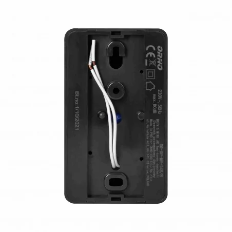 Dzwonki-do-drzwi-przewodowe - czarny dzwonek dwutonowy elektromechaniczny brevis mini ac, 230v or-dp-mr-148/b orno 