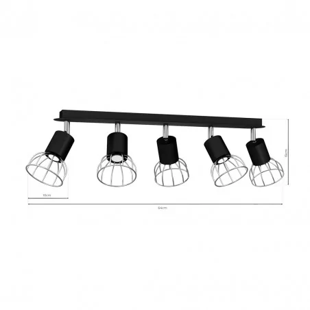 Lampy-sufitowe - listwa oświetleniowa metalowa 64cm 5xgu10 mini dante mlp7358 eko-light 