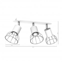 Lampy-sufitowe - loftowa lampa sufitowa biało - chromowa 3xgu10 mini dante mlp7363 eko-light 